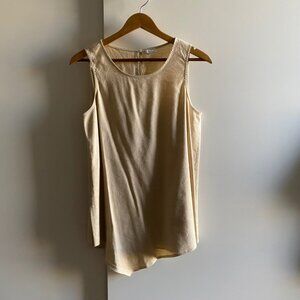 Cuyana Linen Draped-Front Shell Sleeveless Top In Sand